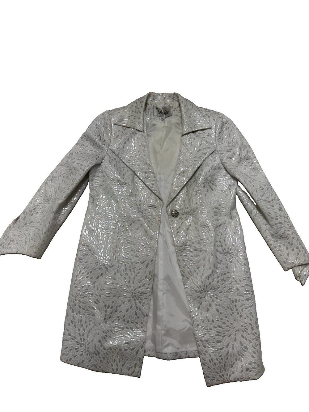 MS.DEVINE VINTAGE METALLIC SILVER Size 14 JACKET HRD